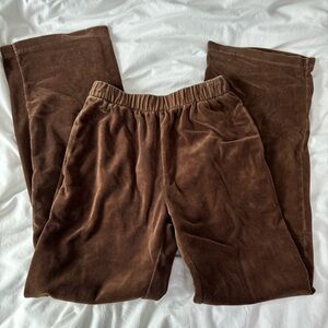Brandy Melville Brown Velour Rosa Sweatpants